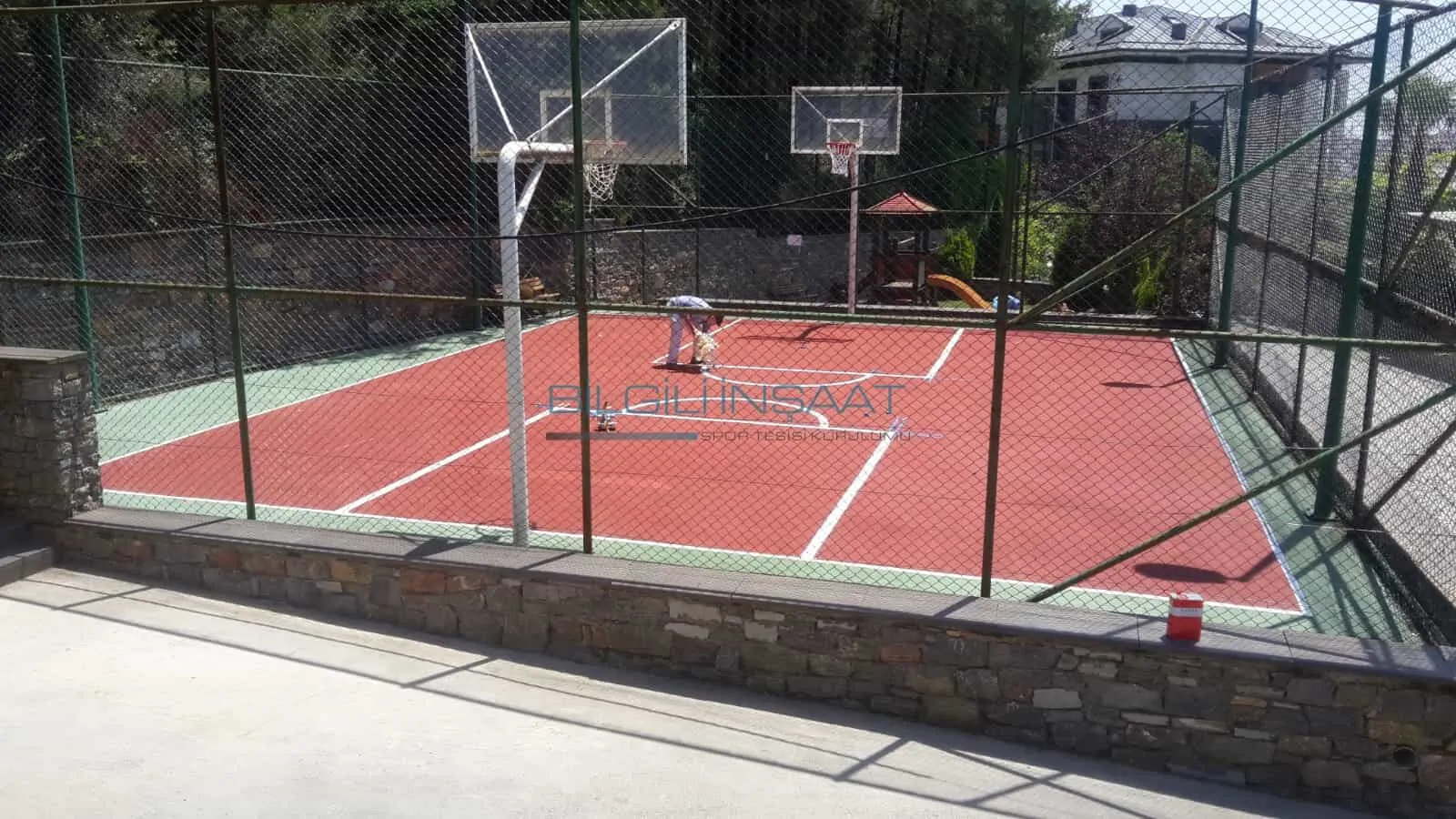 Antorman Sitesi EPDM Zemin Kaplama – Basketbol Potası – Saha Çizgileri